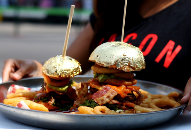 Plate of burger and fries