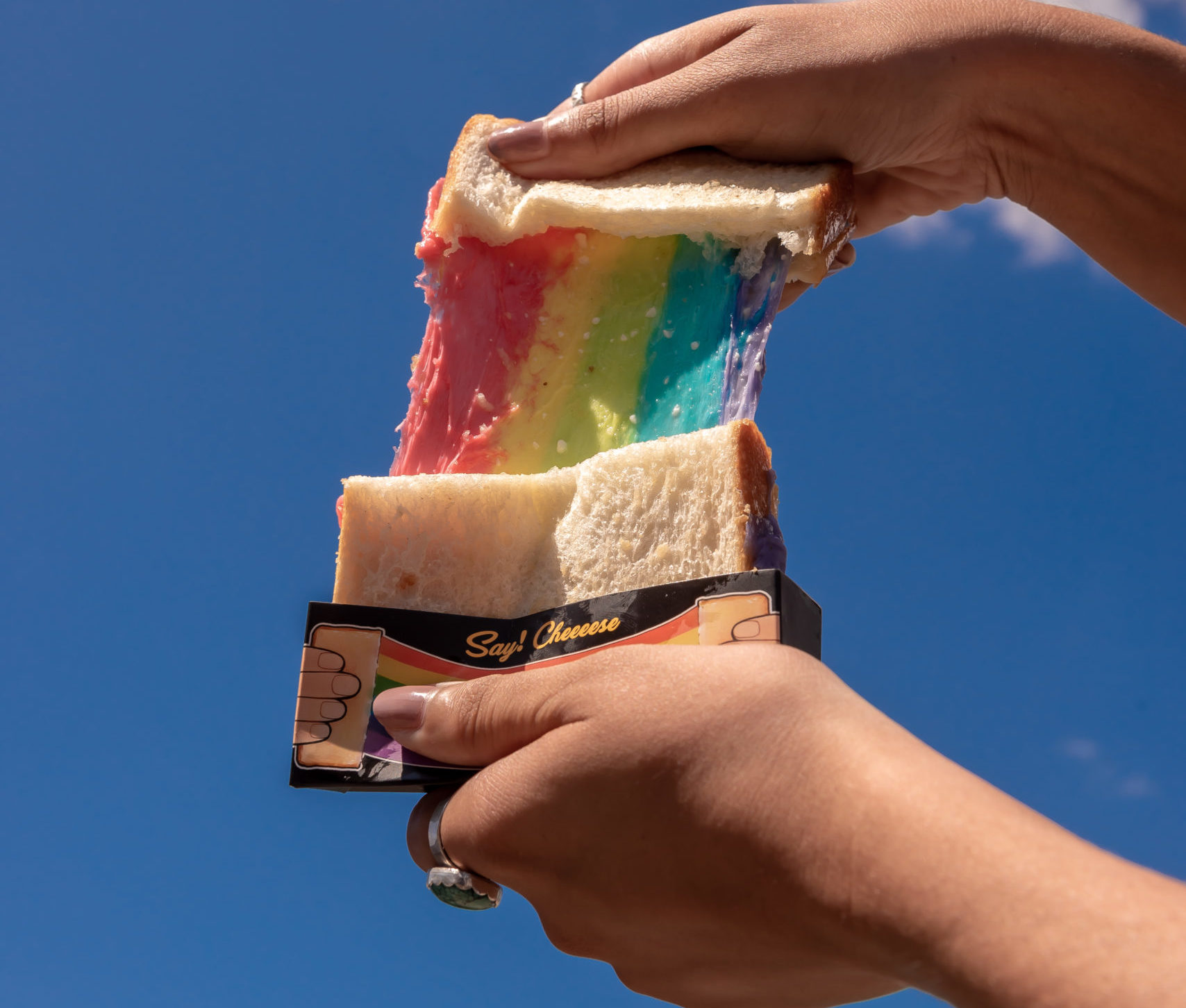 rainbow grilled cheese