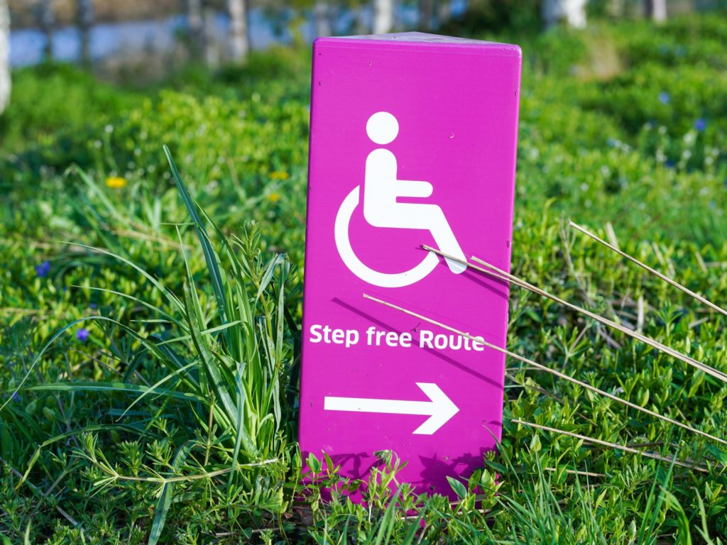 Wheelchair sign in grass