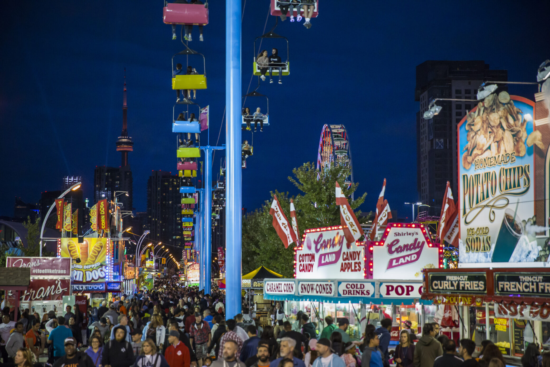 Midway at night