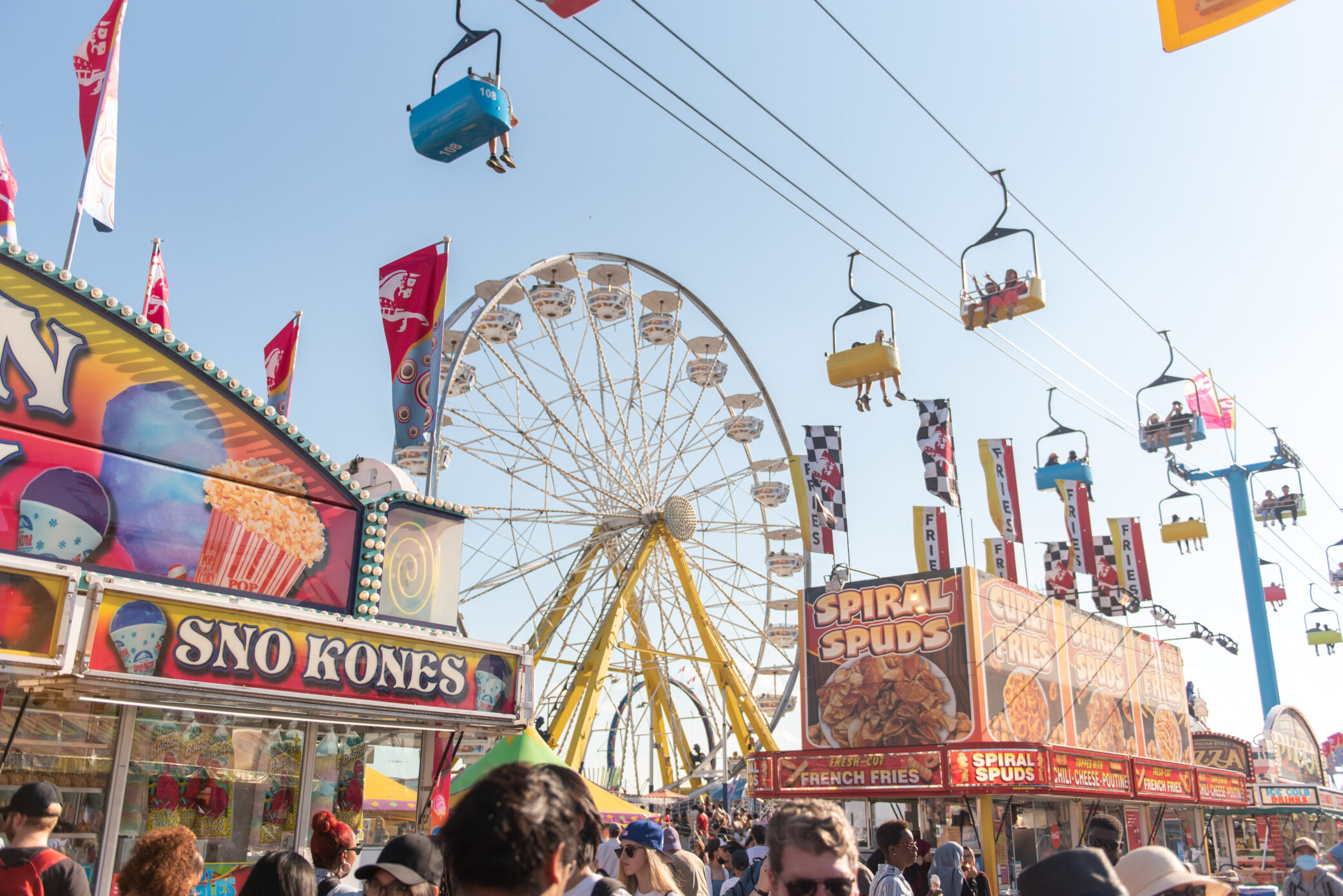 Image of the CNE Midway during the day.